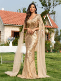 Gold Sequin Maxi Dress