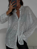 White Women Sequin Shirt