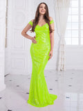 Neon Green Sequin Dress