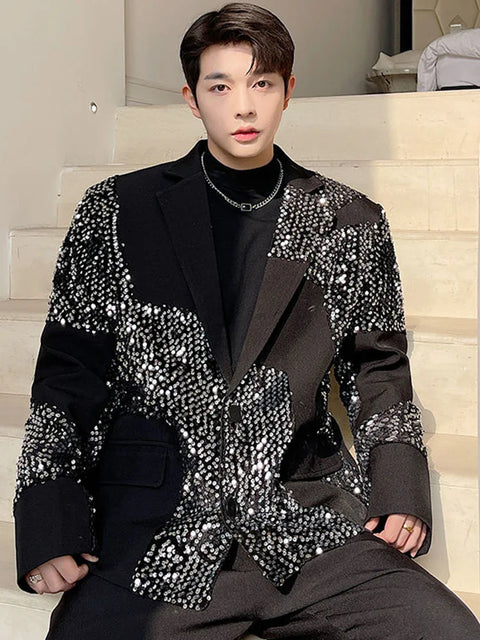 Black Sequin Jacket Mens