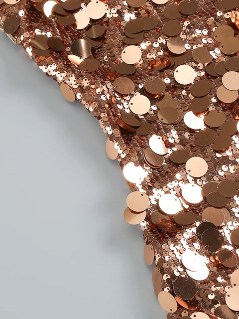 Rose Gold Sequin Prom Dress