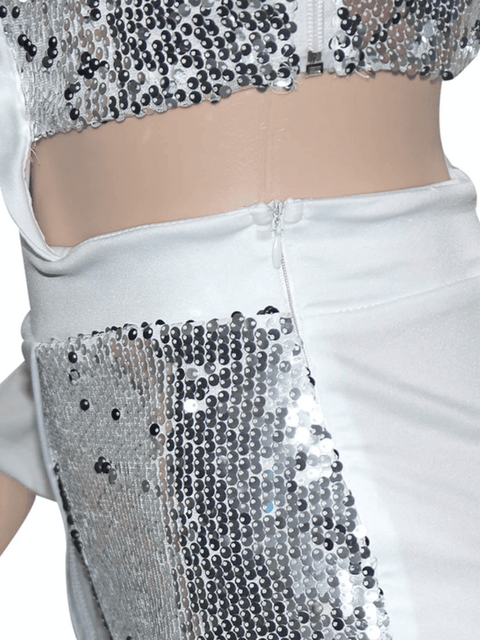 Sequin Jumpsuit Shorts