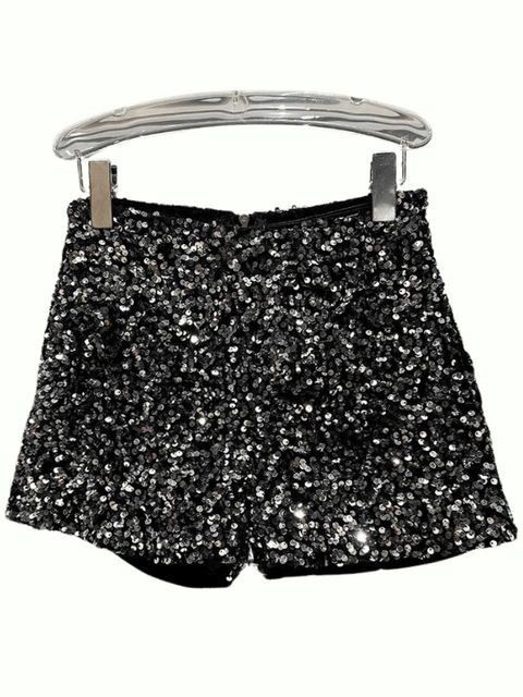 Silver Sequin Shorts