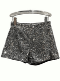 Gray Sequin Shorts