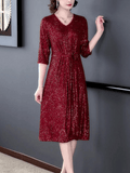 Burgundy Sequin Dress