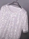 Sequin Shirt Dress white