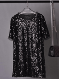 Black Sequin Shirt Dress