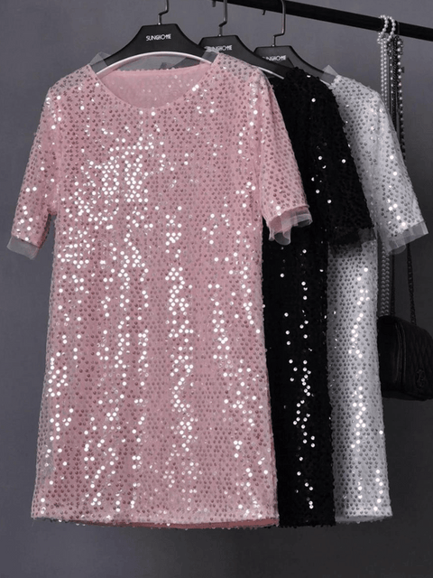 Sequin Shirt Dress