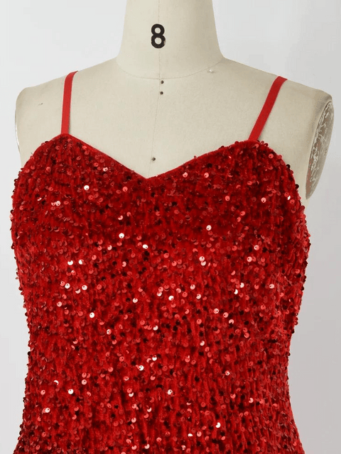 Plus Size Red Sequin Dress