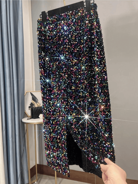 Rainbow Sequin Skirt