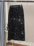 Black Sequin Skirt