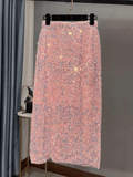 Pink Sequin Skirt