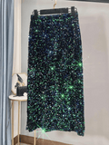 Green Sequin Skirt