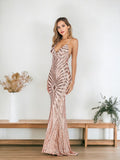 Beige Pink Sequin  Dress 