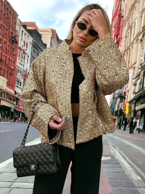 Sequin Jacket Gold