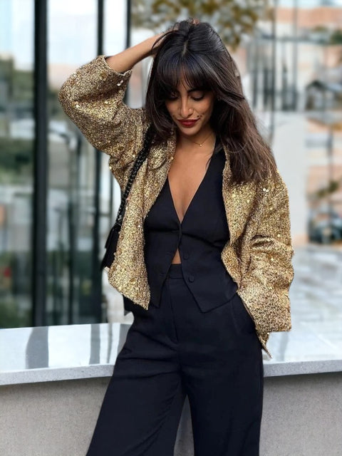 Sequin Jacket Gold