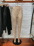 Sequin Pants beige