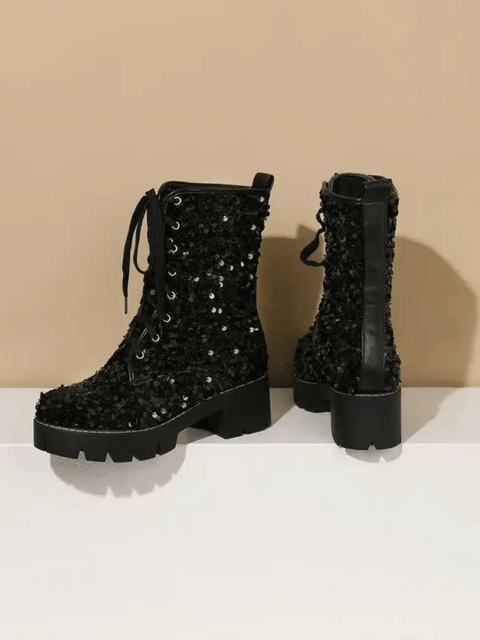 Glitter Boots Black