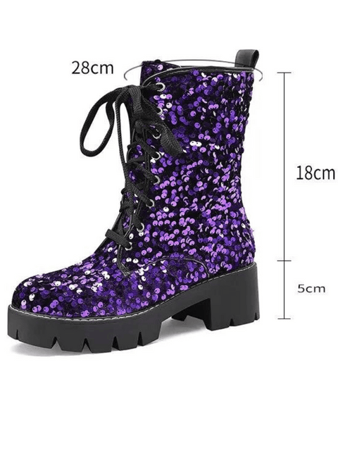 Size Glitter Boots Motorcycle