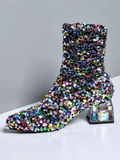 Rainbow Sequin Boots