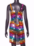 rainbow sequin dress