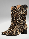 Gold Sequin Cowboy Boots