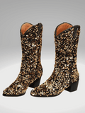 Gold Sequin Cowboy Boots