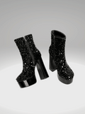 Black Sequin Boots