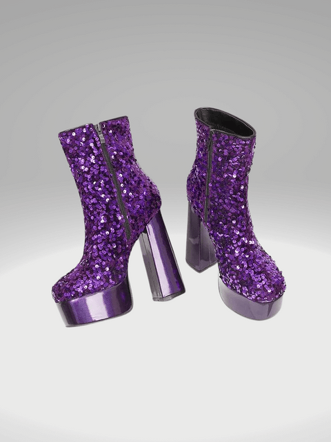 Purple Sequin Boots