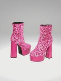 Pink Sequin Boots