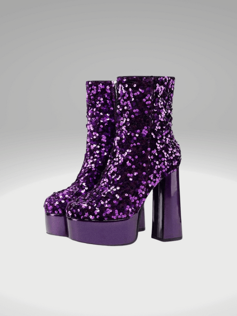 Purple Sequin Boots