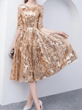 Gold Sequin Dress Sequin Flowers