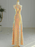 Neon Gold Sequin Dress