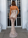 Rose Gold Sequin Dress Long