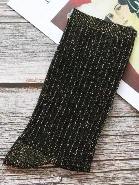 Womens Glitter Socks Gold