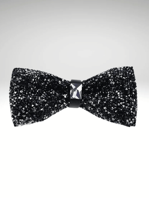 Black Rhinestone Bow Tie