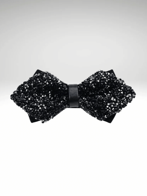 Black Rhinestone Bow Tie