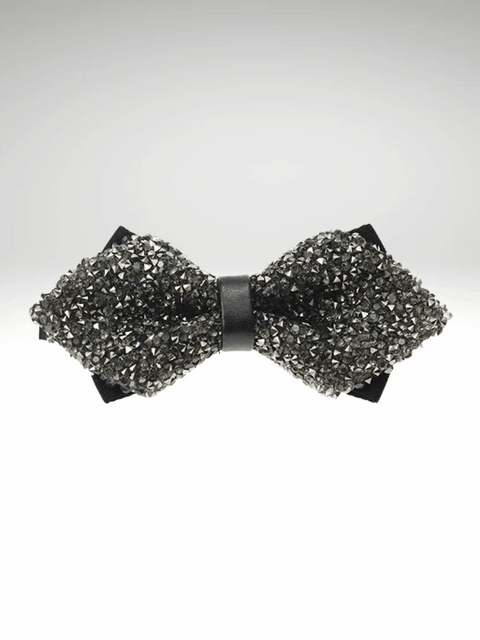 Black Rhinestone Bow Tie