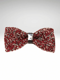 Burgundy Rhinestone Bow Tie