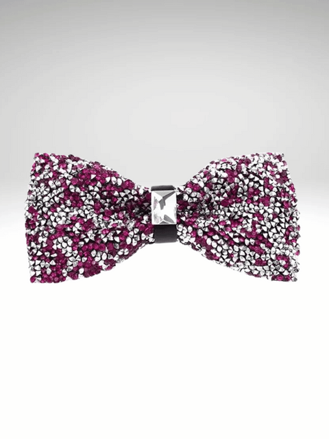 Pink Rhinestone Bow Tie