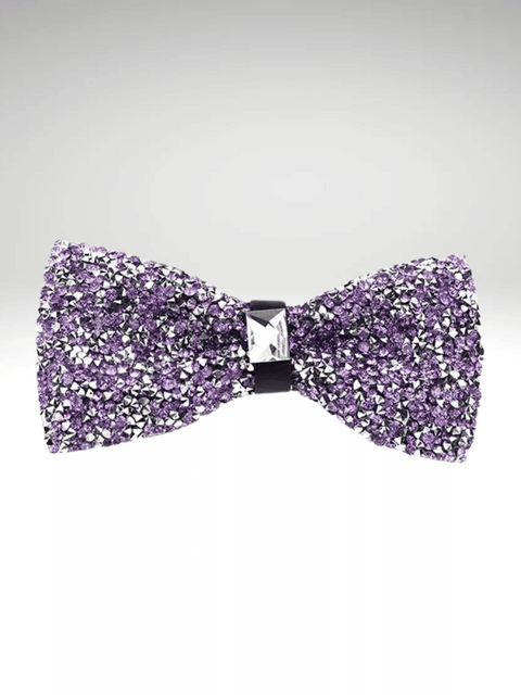 Purple Rhinestone Bow Tie