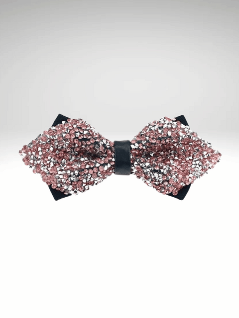 Light_Pink Rhinestone Bow Tie