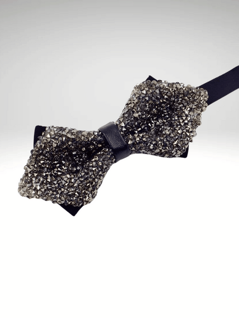 Black Rhinestone Bow Tie