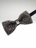 Black Rhinestone Bow Tie