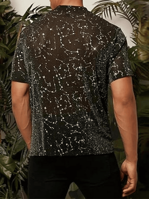 Mens Sequin Shirt Black