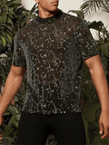 Mens Sequin Shirt Black