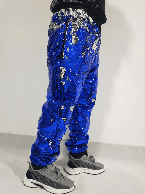 Blue Sequin Pants Mens