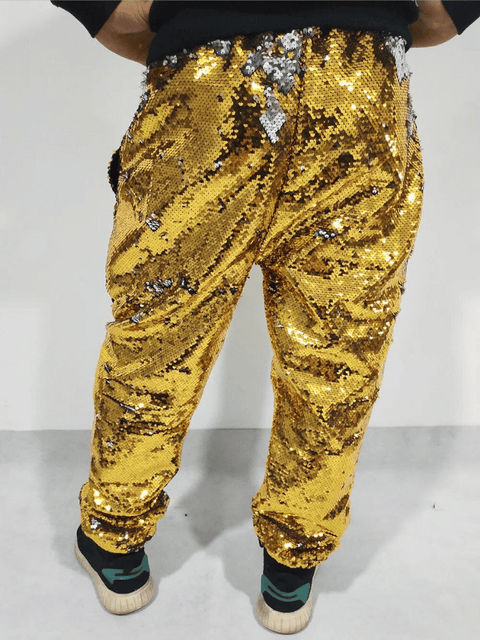 Gold Sequin Pants Mens