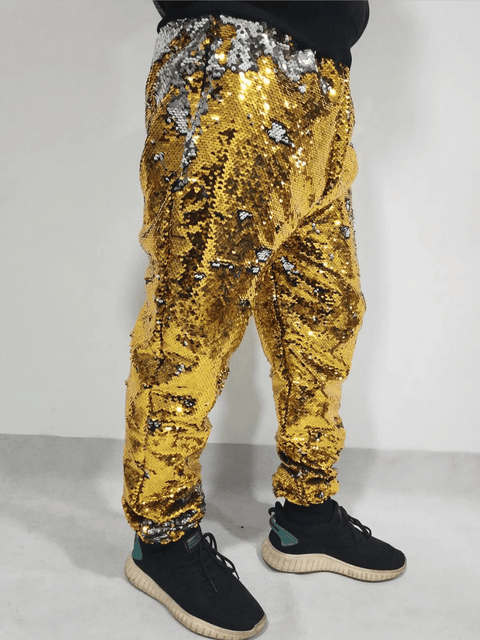 Gold Sequin Pants Mens