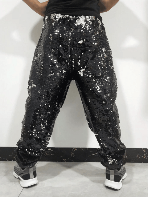 Black Sequin Pants Mens